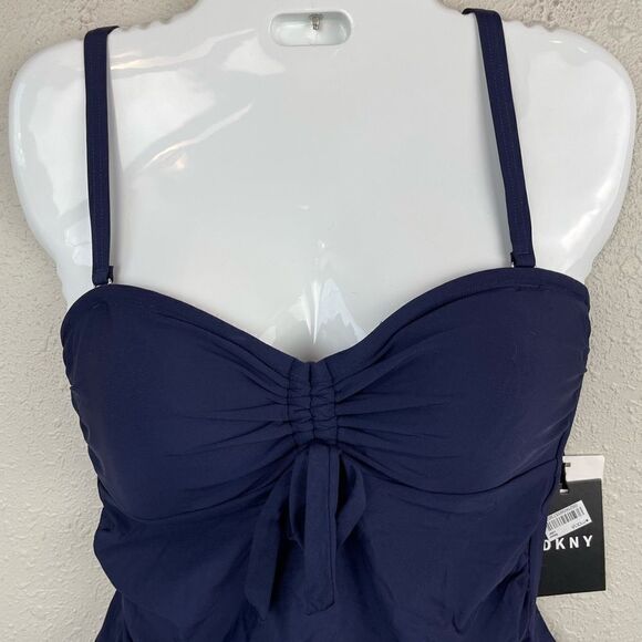 NWT DKNY Navy Blue Tankini Top and Bottoms Size M - Picture 2 of 8